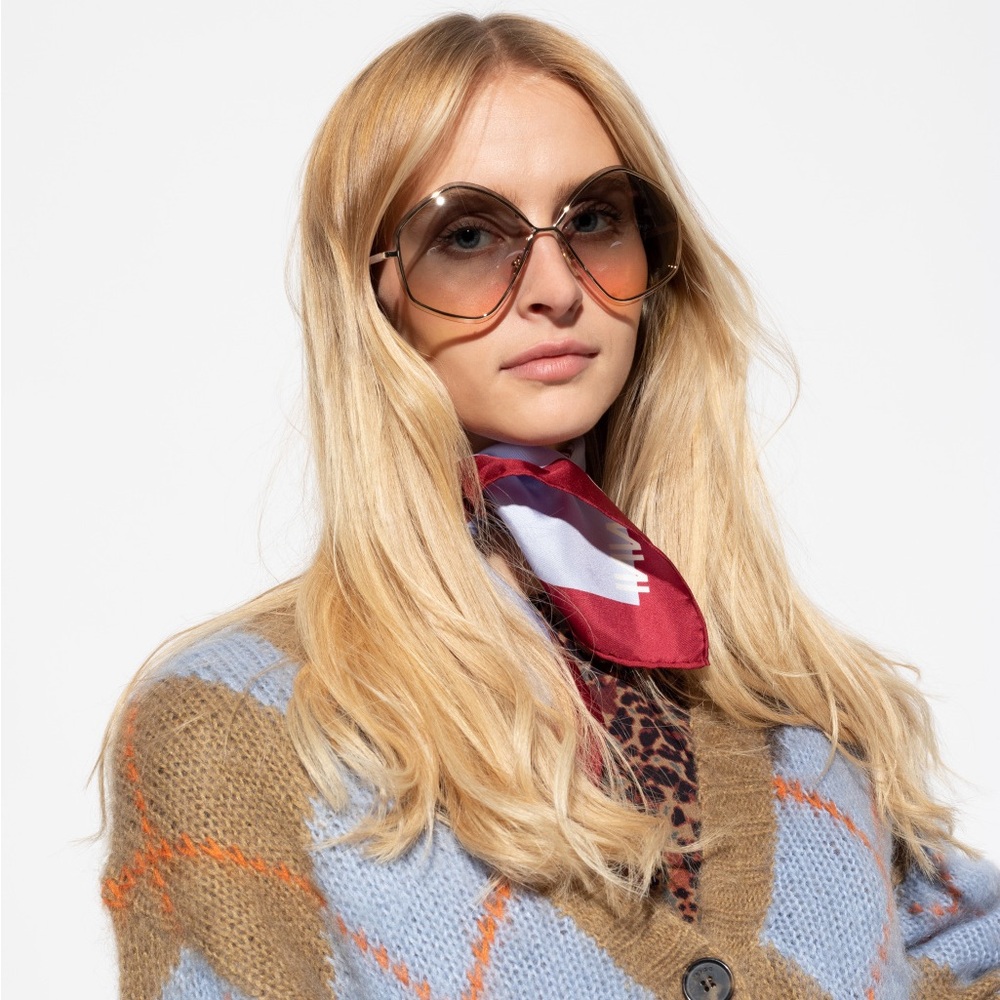 Chlo Layha Gold Multicolored Gradient Sunglasses … - image 1